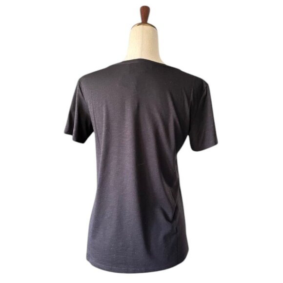 THEORY Women's Atmos Light Short Sleeve V-Neck Tee Shirt Top Black Small NWT - Picture 7 of 13